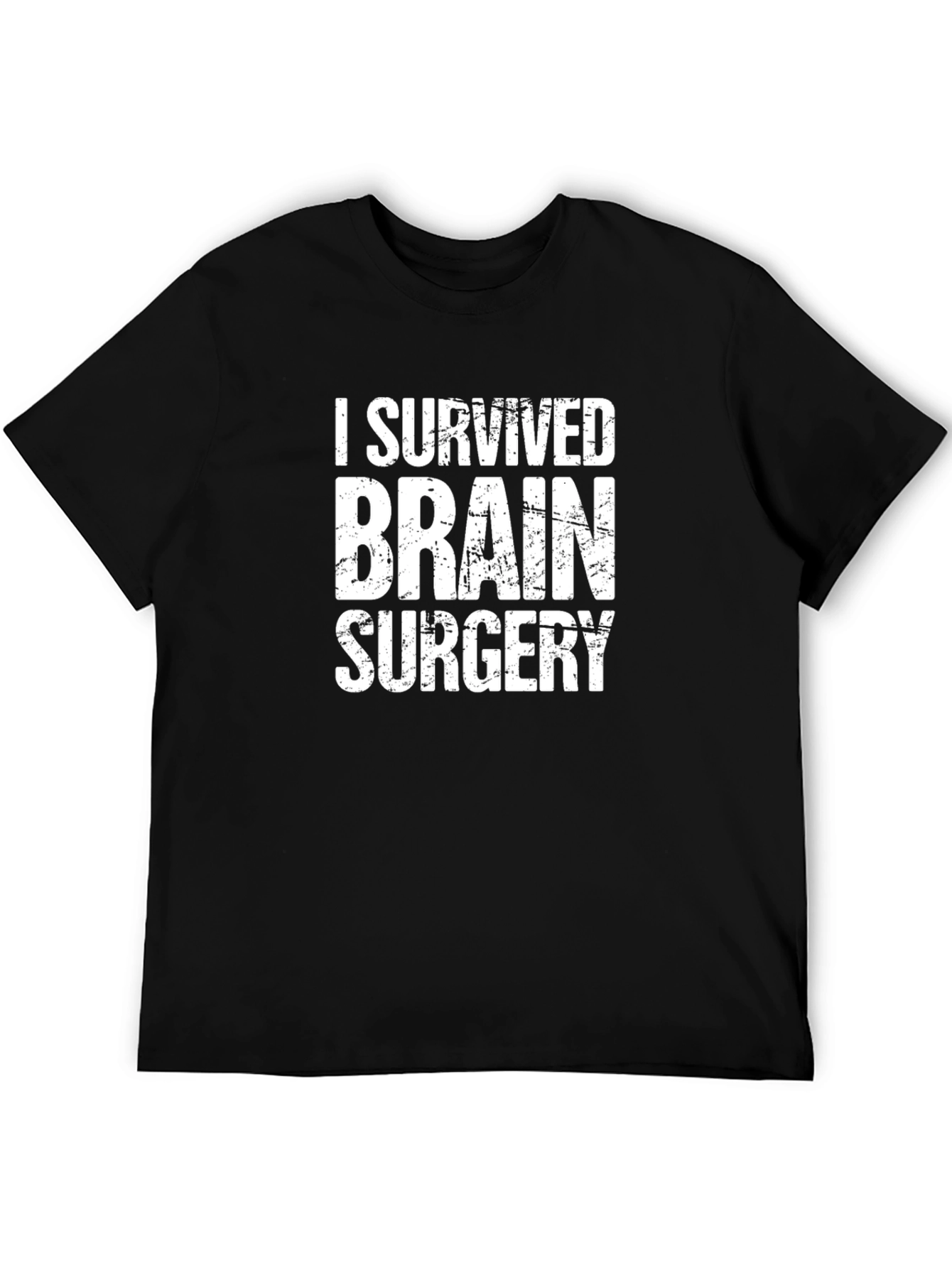 I Survived Brain Surgery T-Shirt - Black Cotton