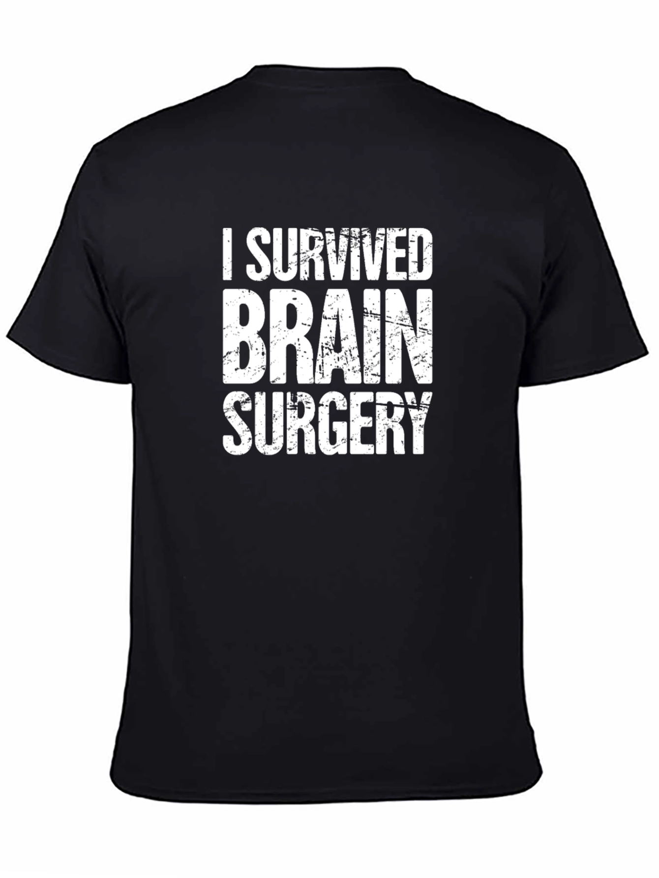 I Survived Brain Surgery T-Shirt - Black Cotton