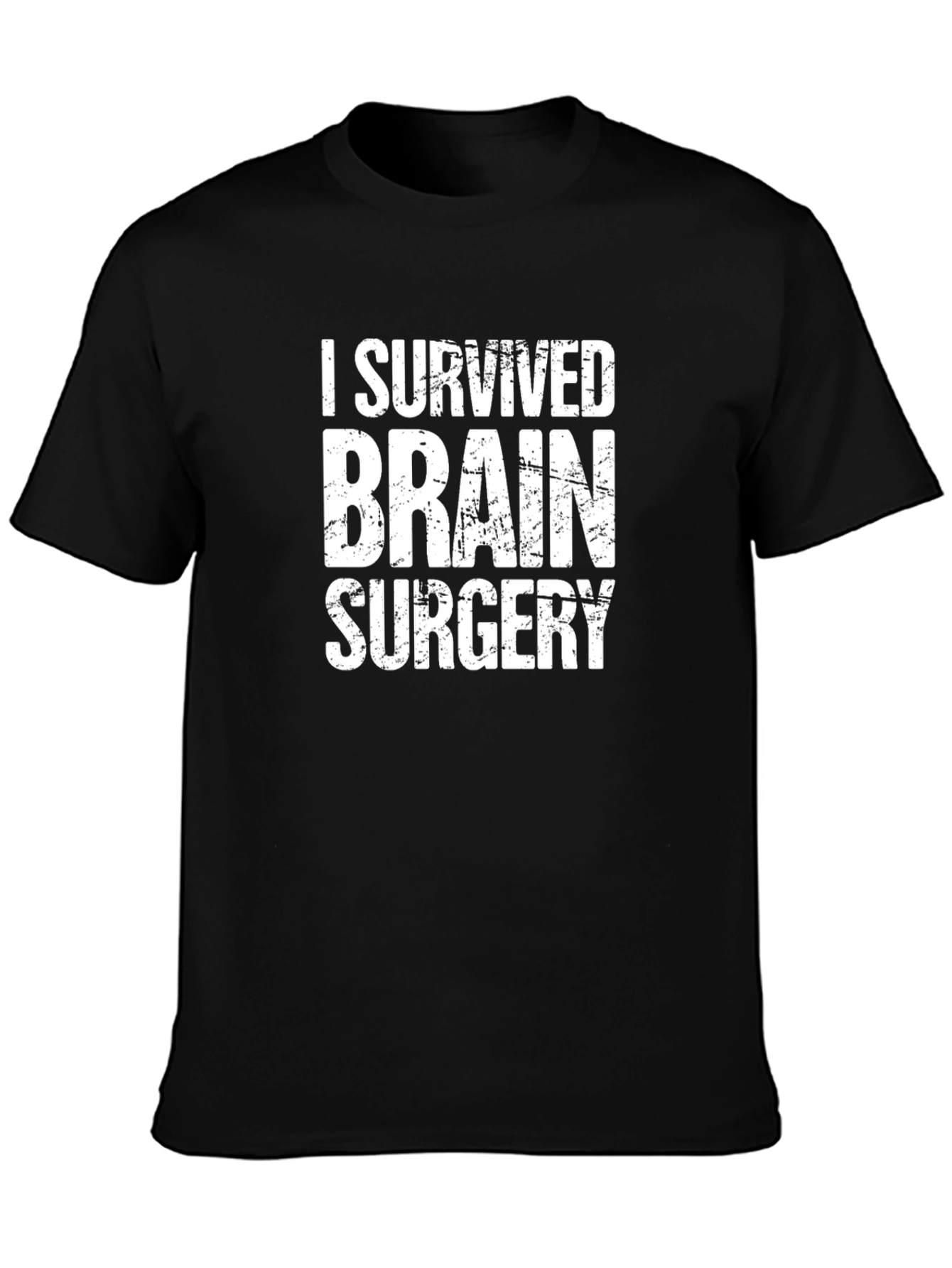 I Survived Brain Surgery T-Shirt - Black Cotton