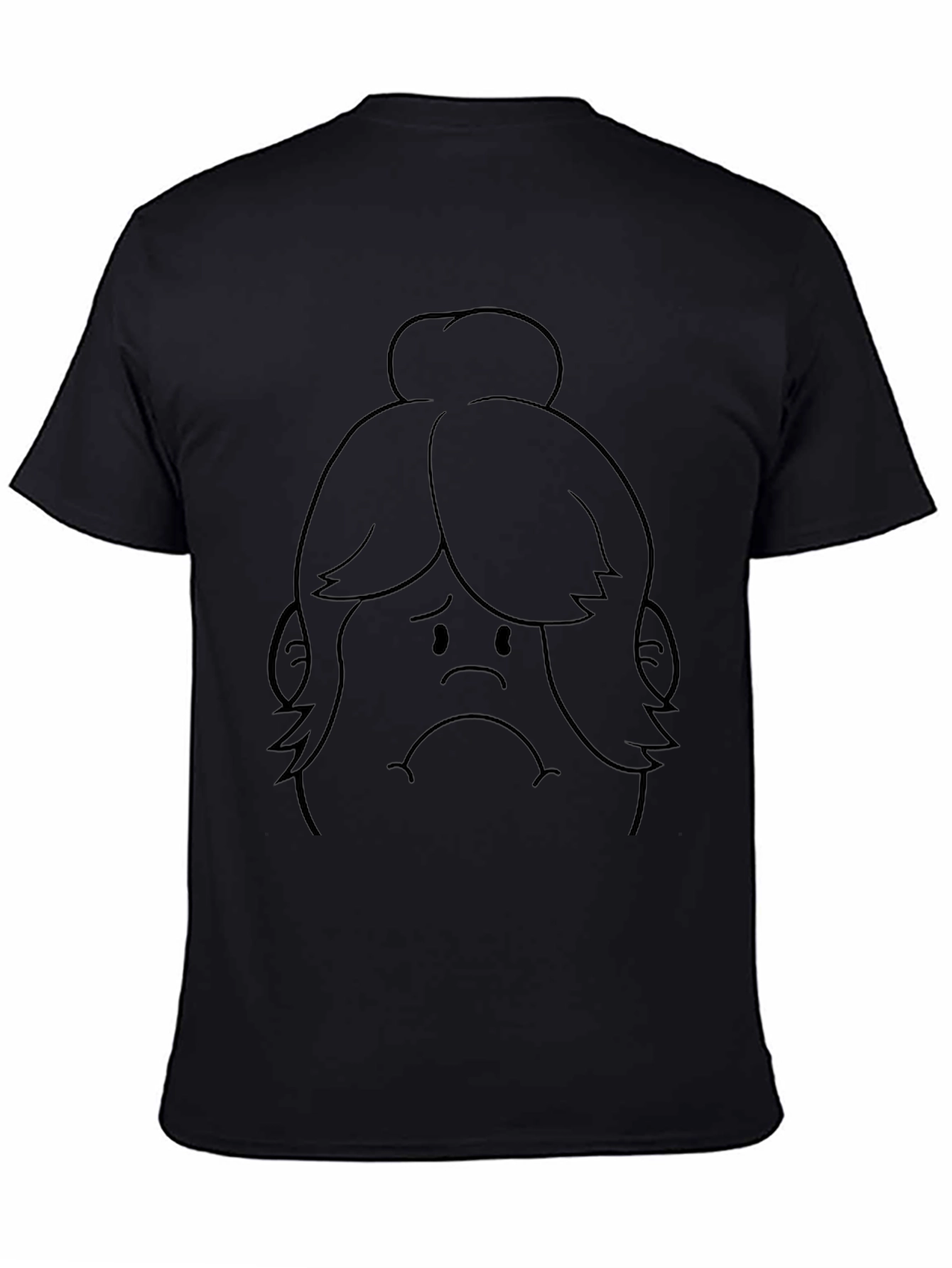 Sad Girl Graphic Print Black T-Shirt
