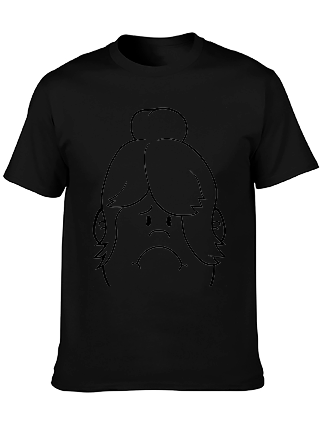 Sad Girl Graphic Print Black T-Shirt