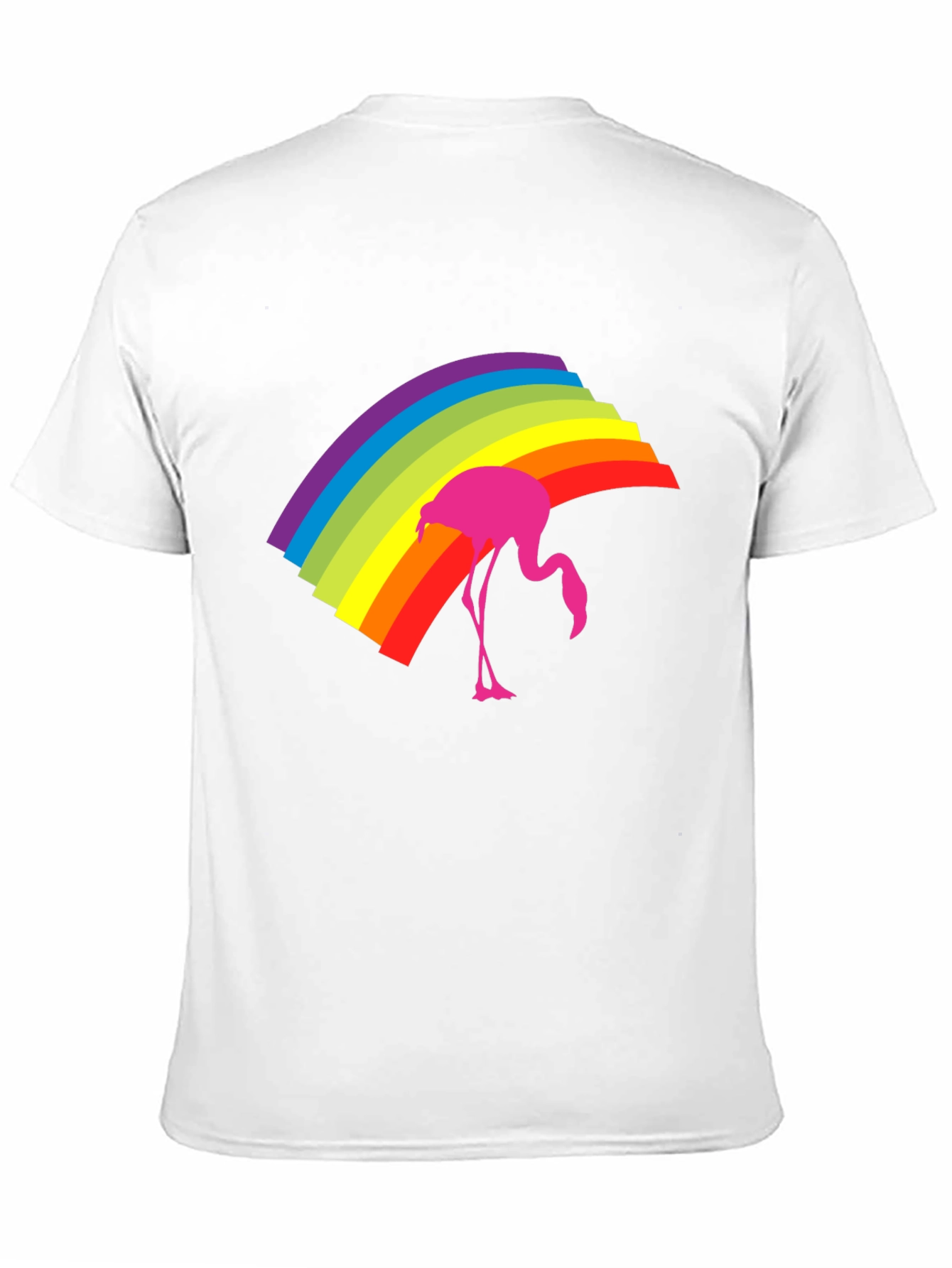 Rainbow Flamingo Graphic Tee - Stylish Black T-Shirt