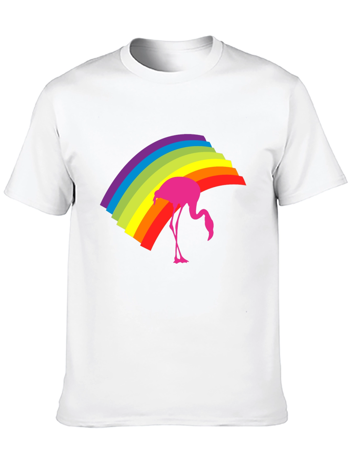 Rainbow Flamingo Graphic Tee - Stylish Black T-Shirt
