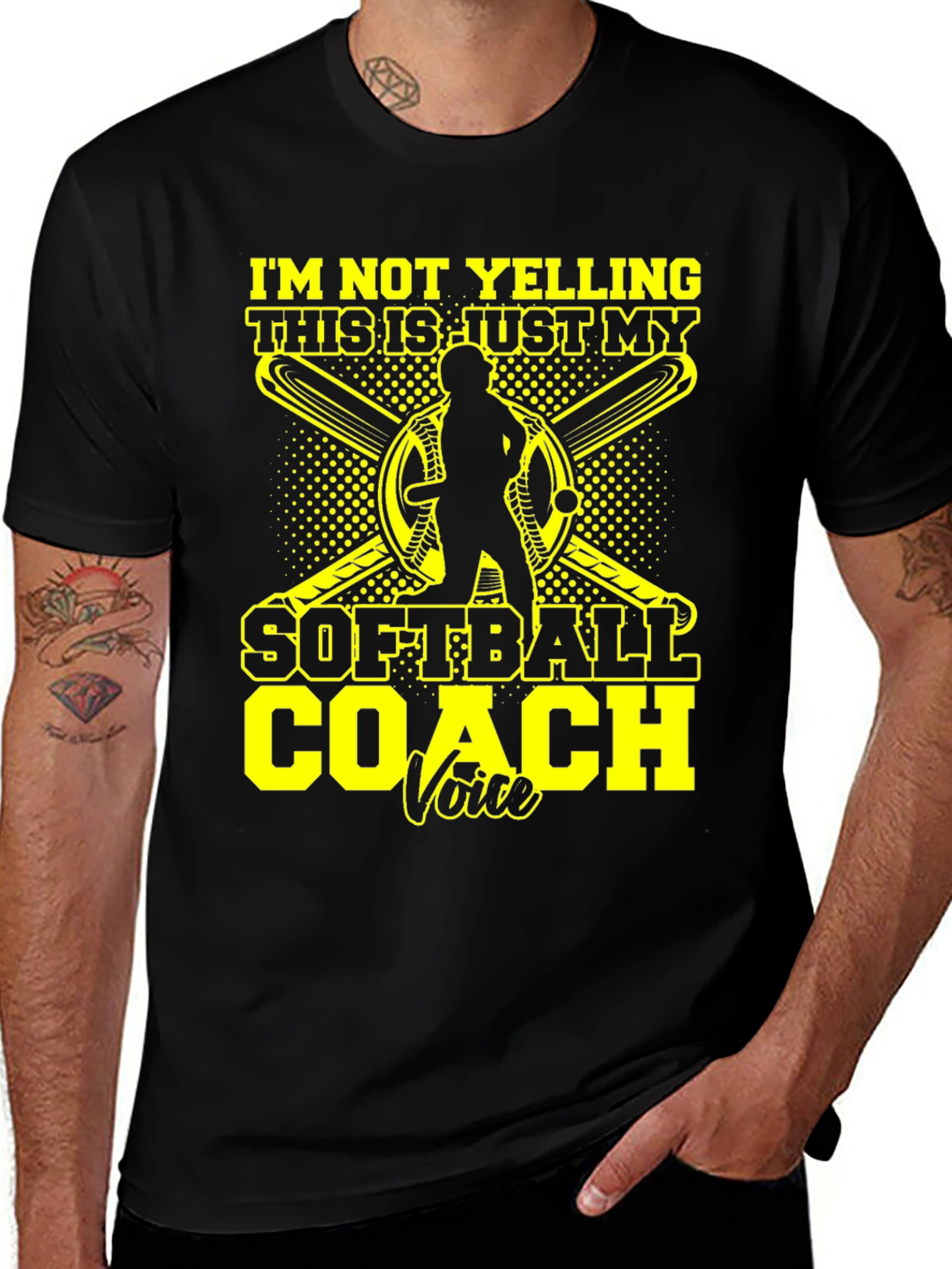 Softball Coach T-Shirt - Im Not Yelling!