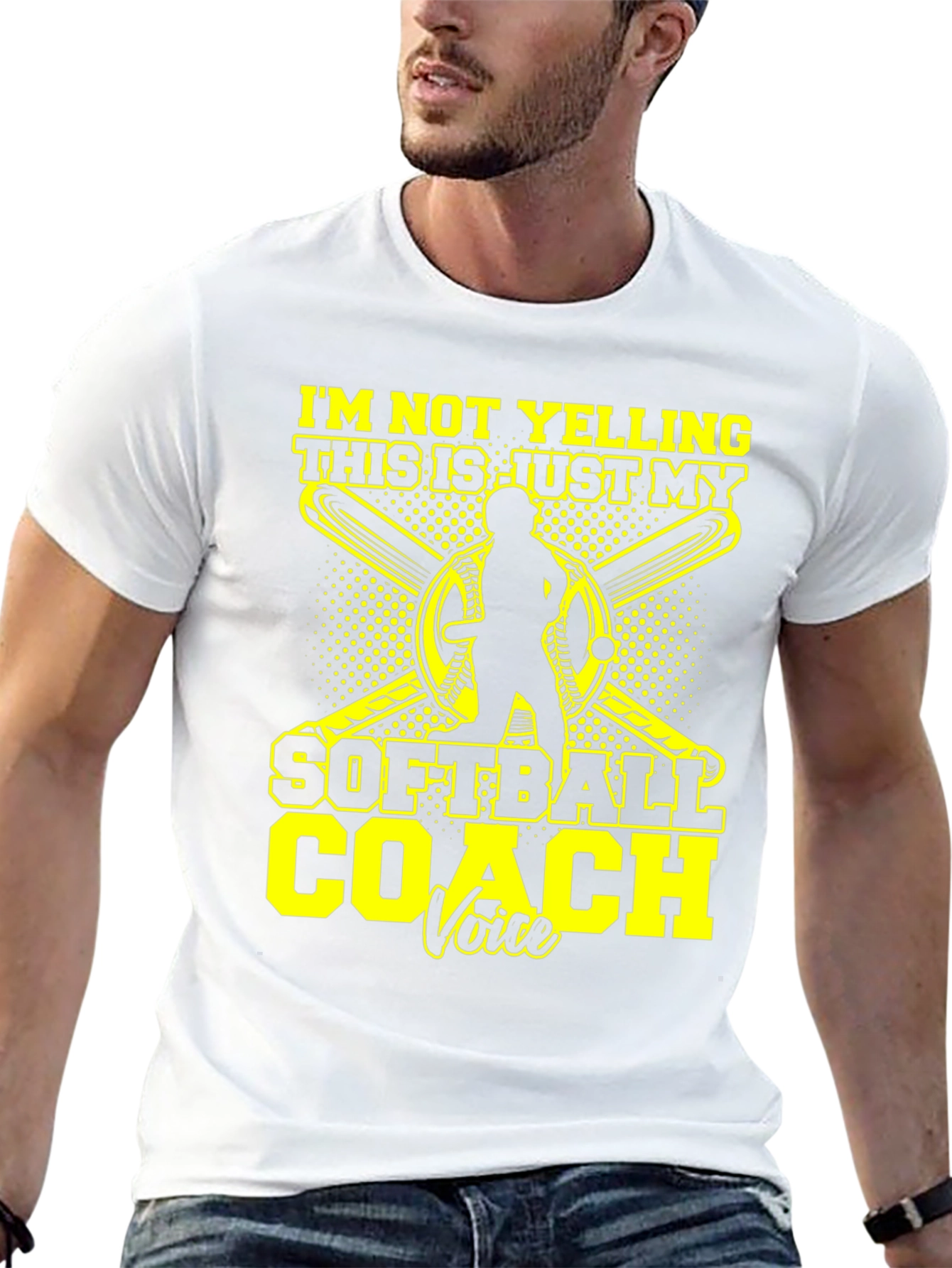 Softball Coach T-Shirt - Im Not Yelling!