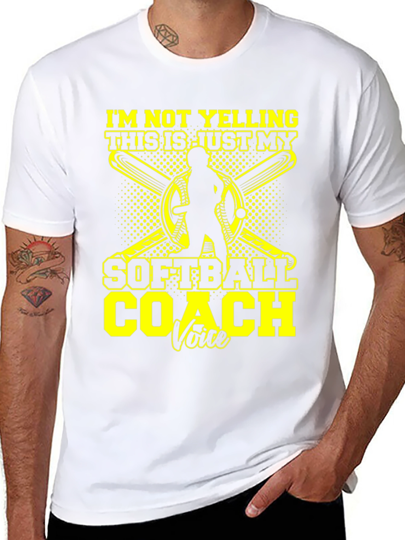 Softball Coach T-Shirt - Im Not Yelling!