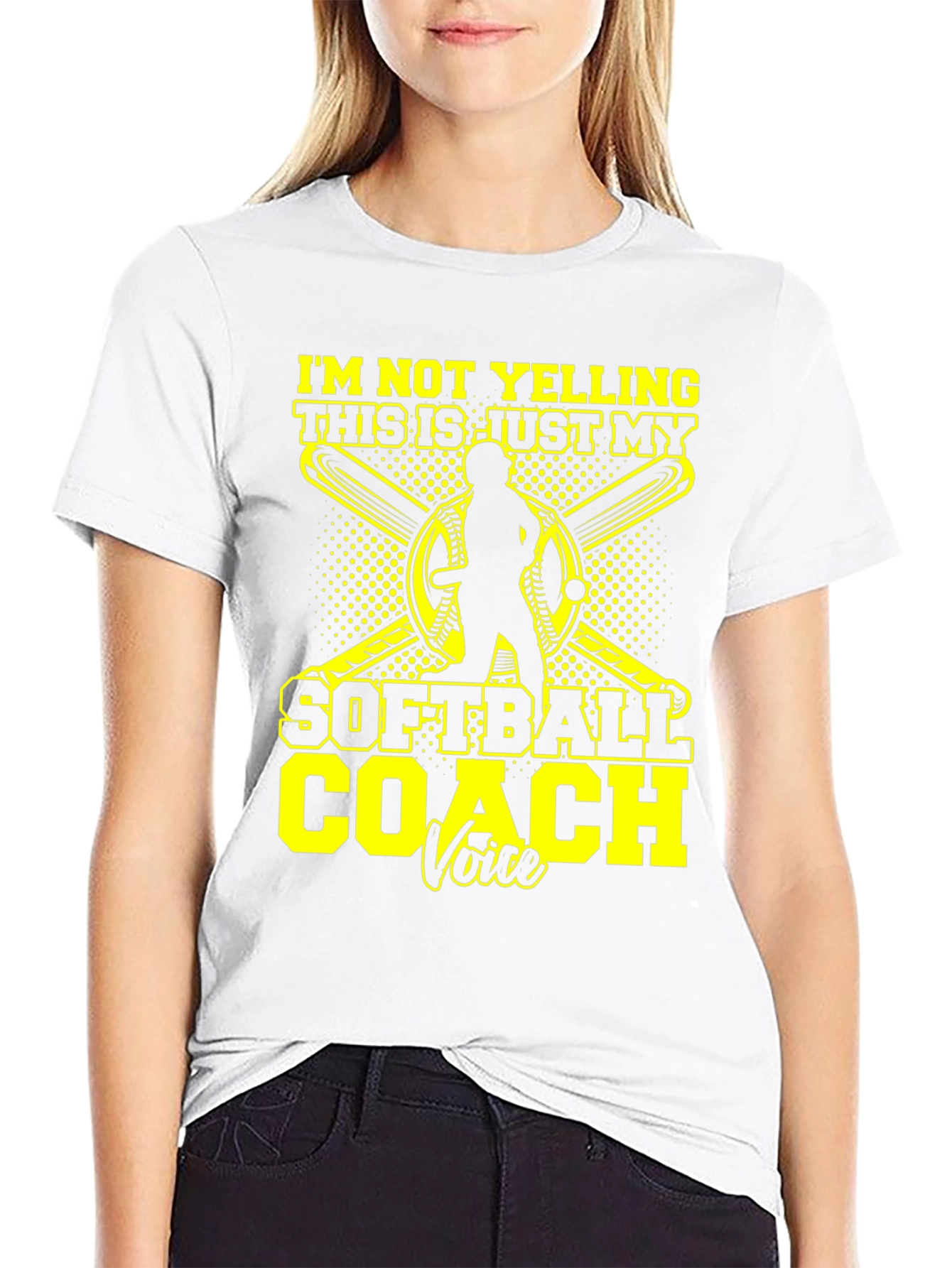 Softball Coach T-Shirt - Im Not Yelling!