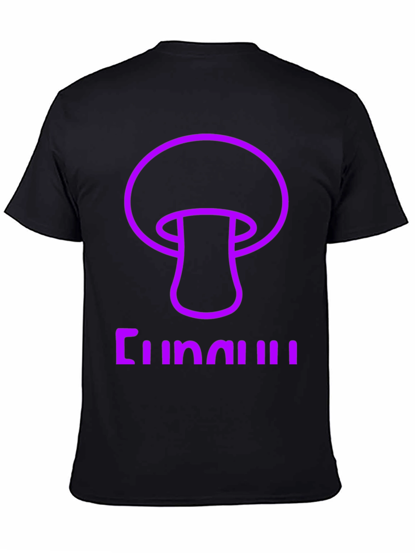 Fun Guy Graphic Tee - Black Cotton Mushroom Shirt