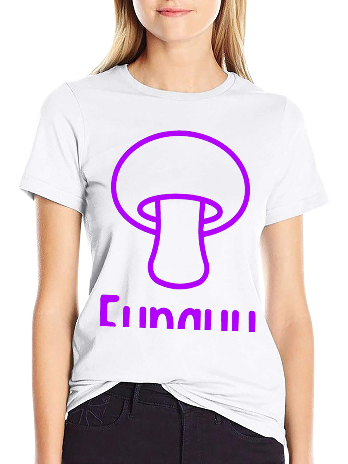 Fun Guy Graphic Tee - Black Cotton Mushroom Shirt