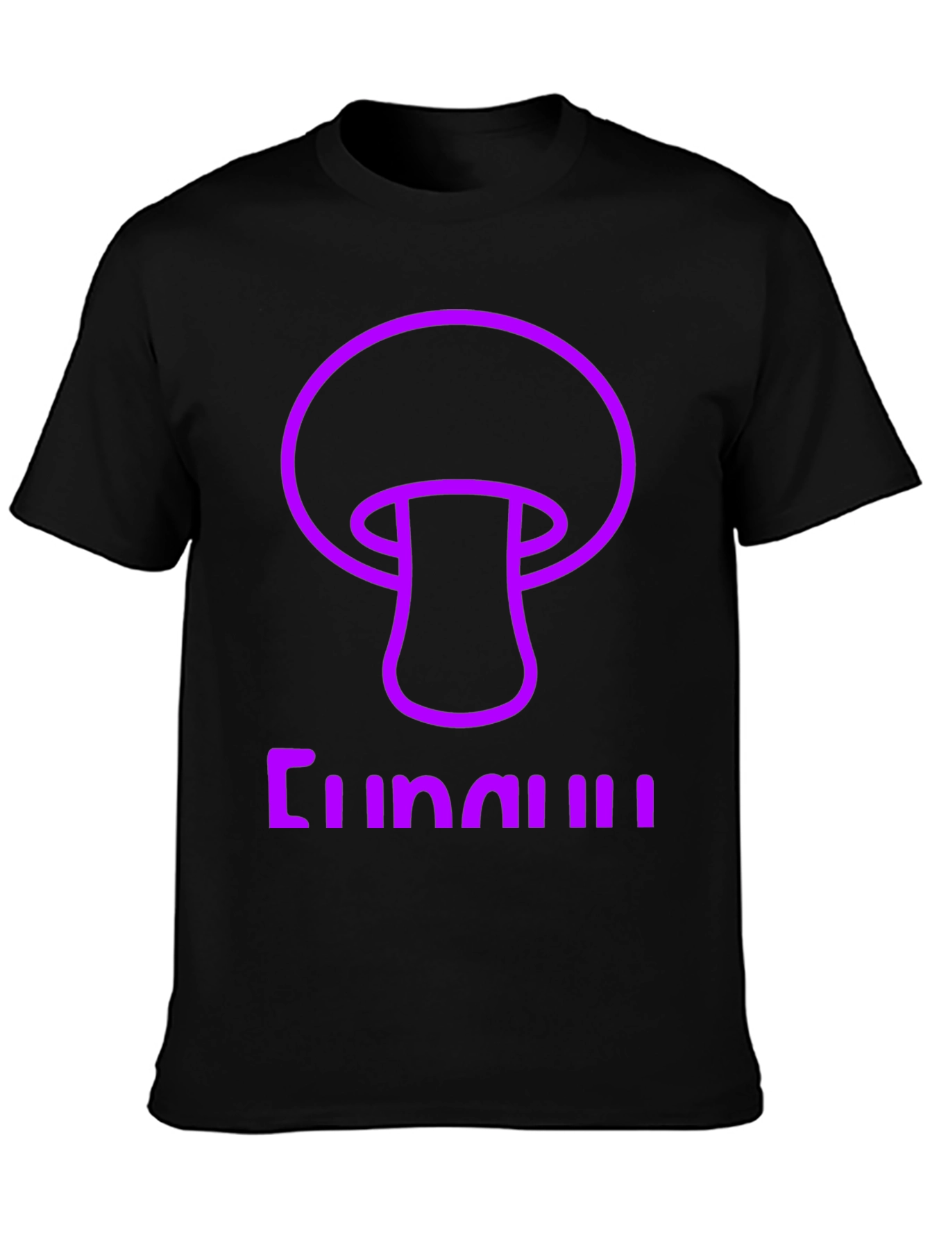 Fun Guy Graphic Tee - Black Cotton Mushroom Shirt