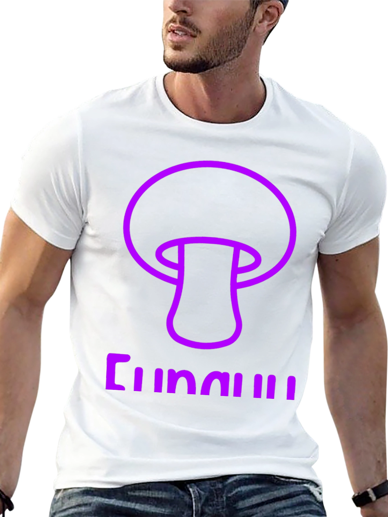 Fun Guy Graphic Tee - Black Cotton Mushroom Shirt