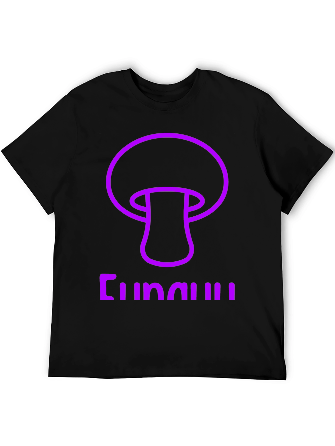 Fun Guy Graphic Tee - Black Cotton Mushroom Shirt