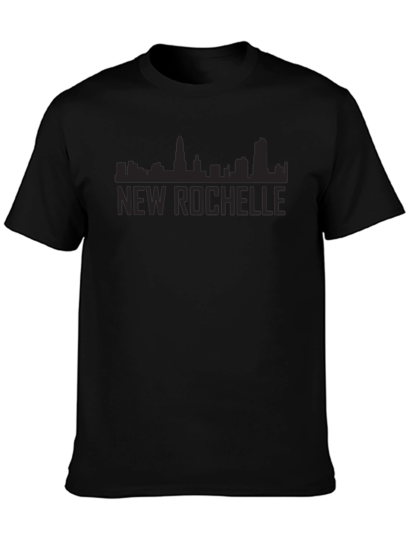 New Rochelle City Skyline Black Graphic Tee