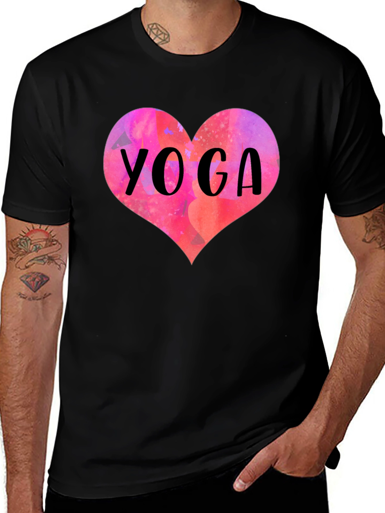 Yoga Heart T-Shirt - Stylish Cotton Tee