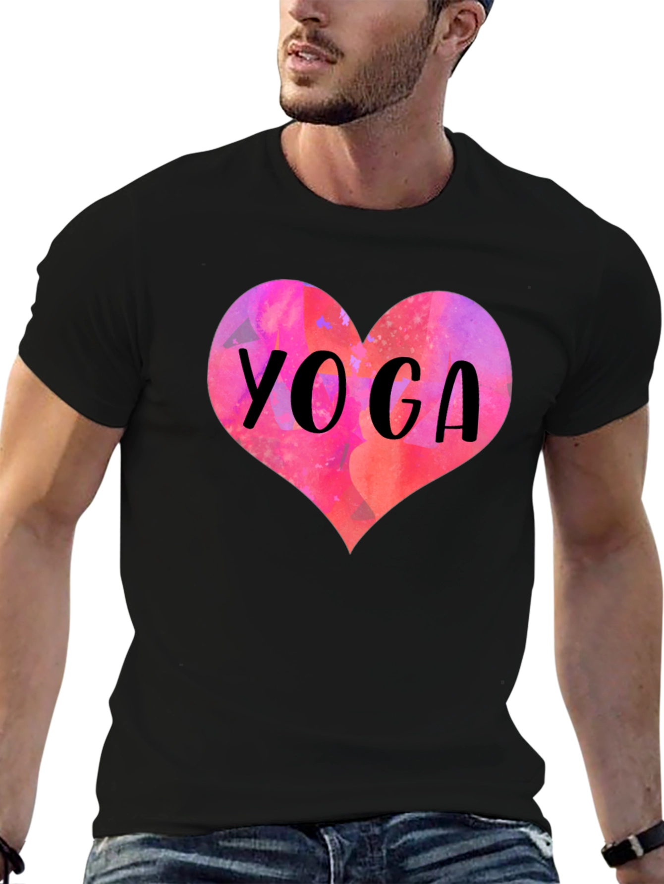 Yoga Heart T-Shirt - Stylish Cotton Tee