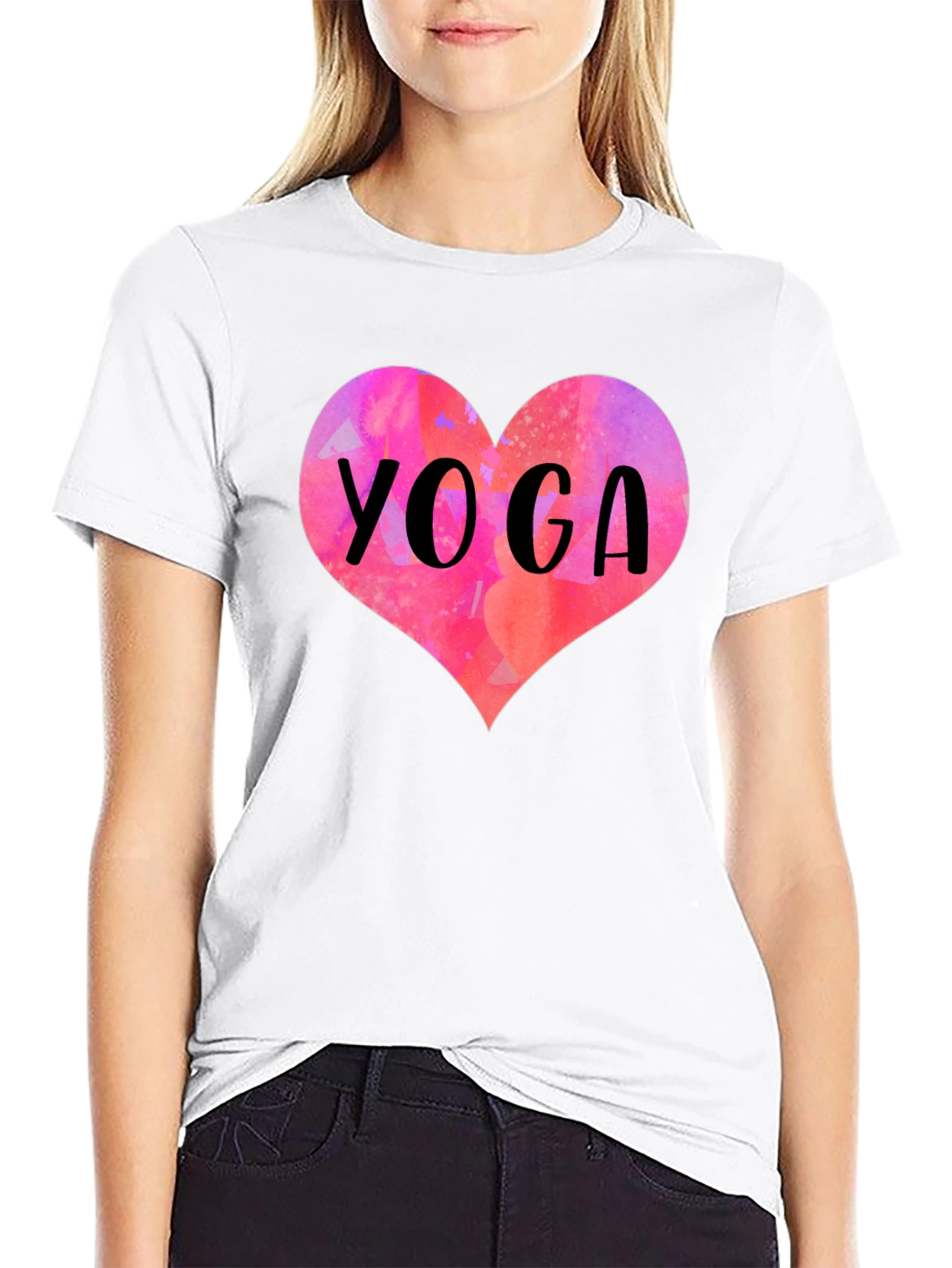 Yoga Heart T-Shirt - Stylish Cotton Tee