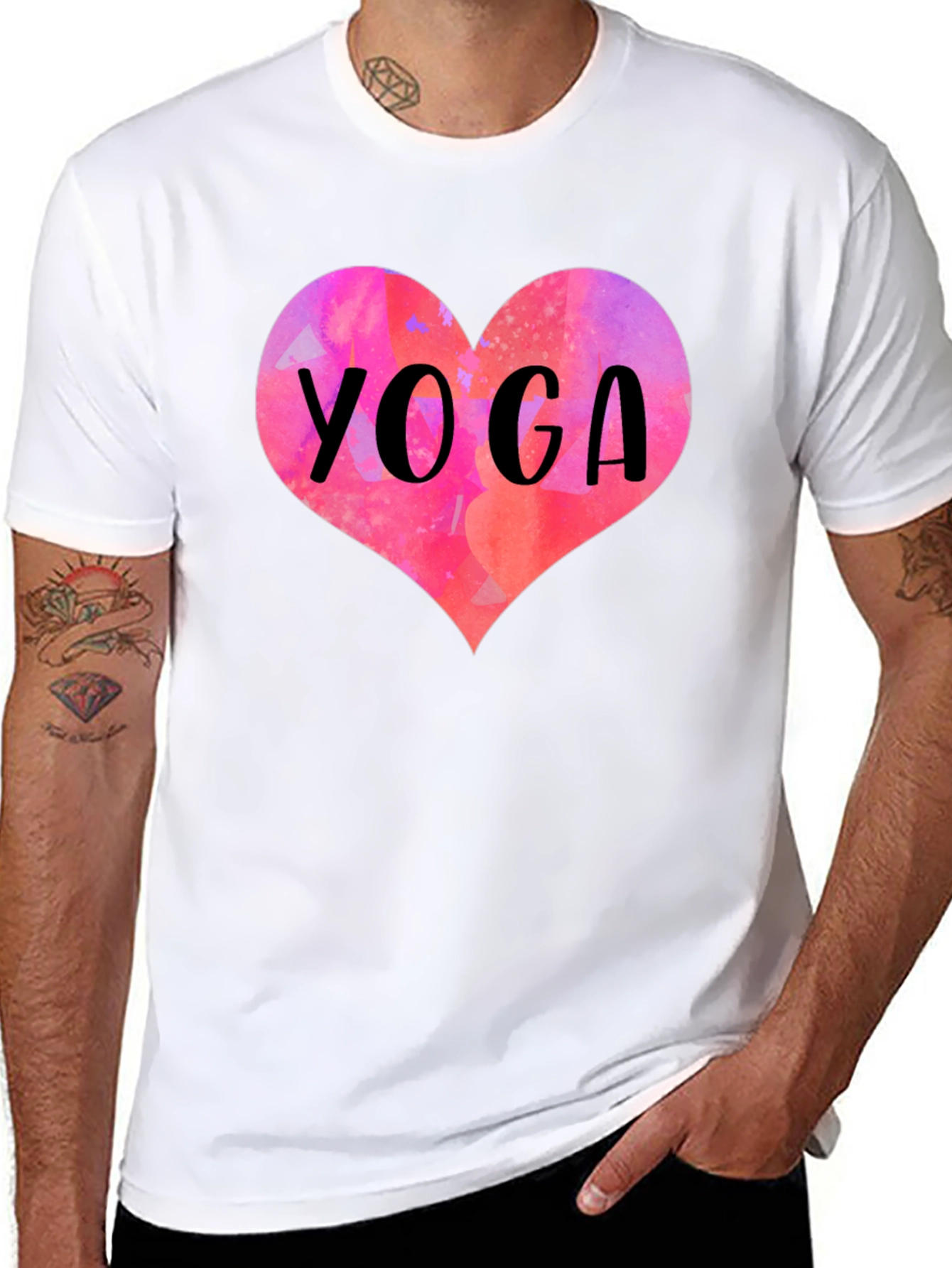 Yoga Heart T-Shirt - Stylish Cotton Tee