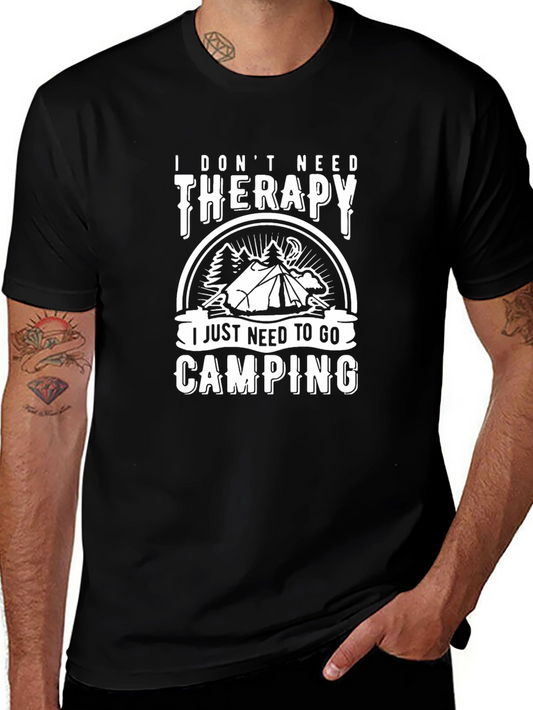 Camping Therapy Black T-Shirt