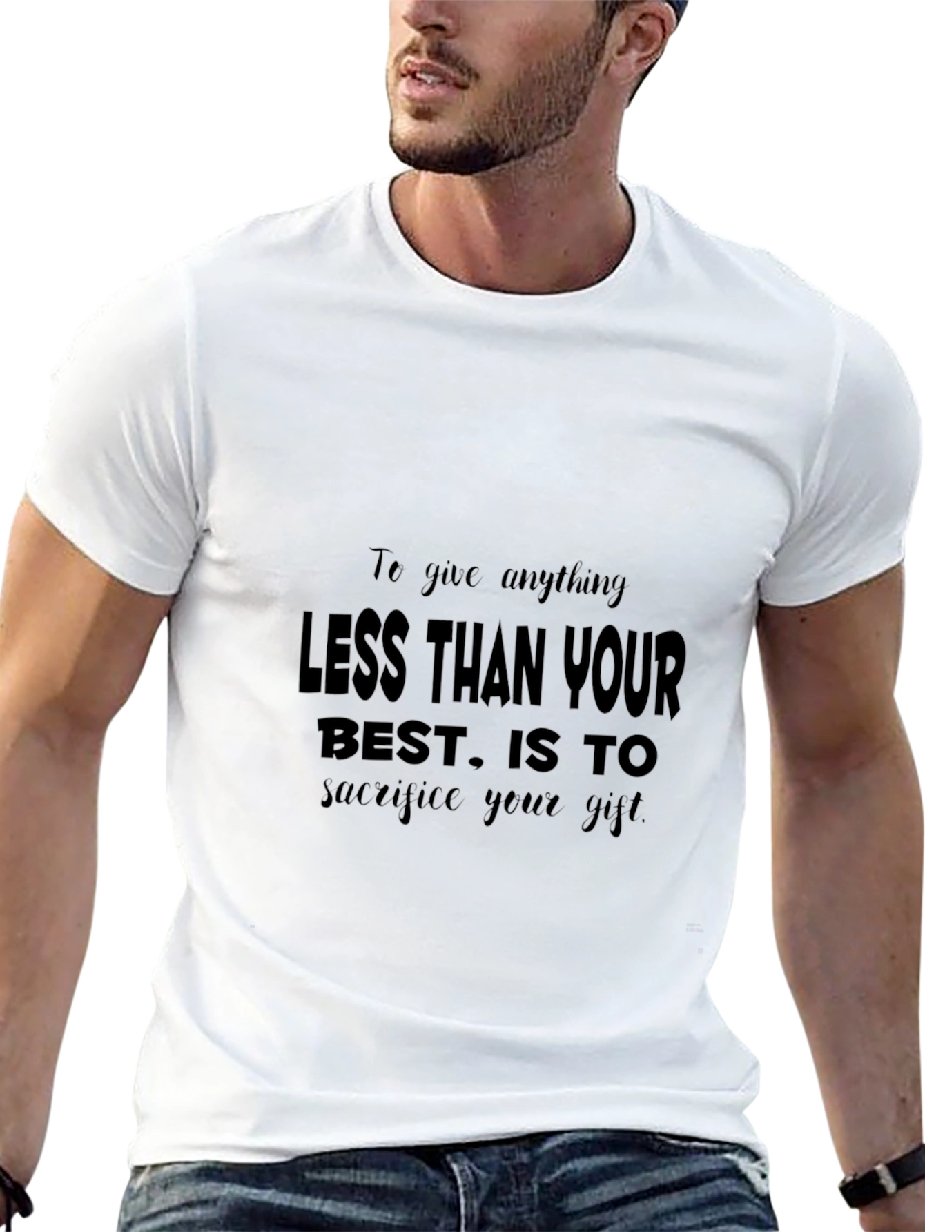 Motivational Black Graphic T-Shirt - Give Your Best