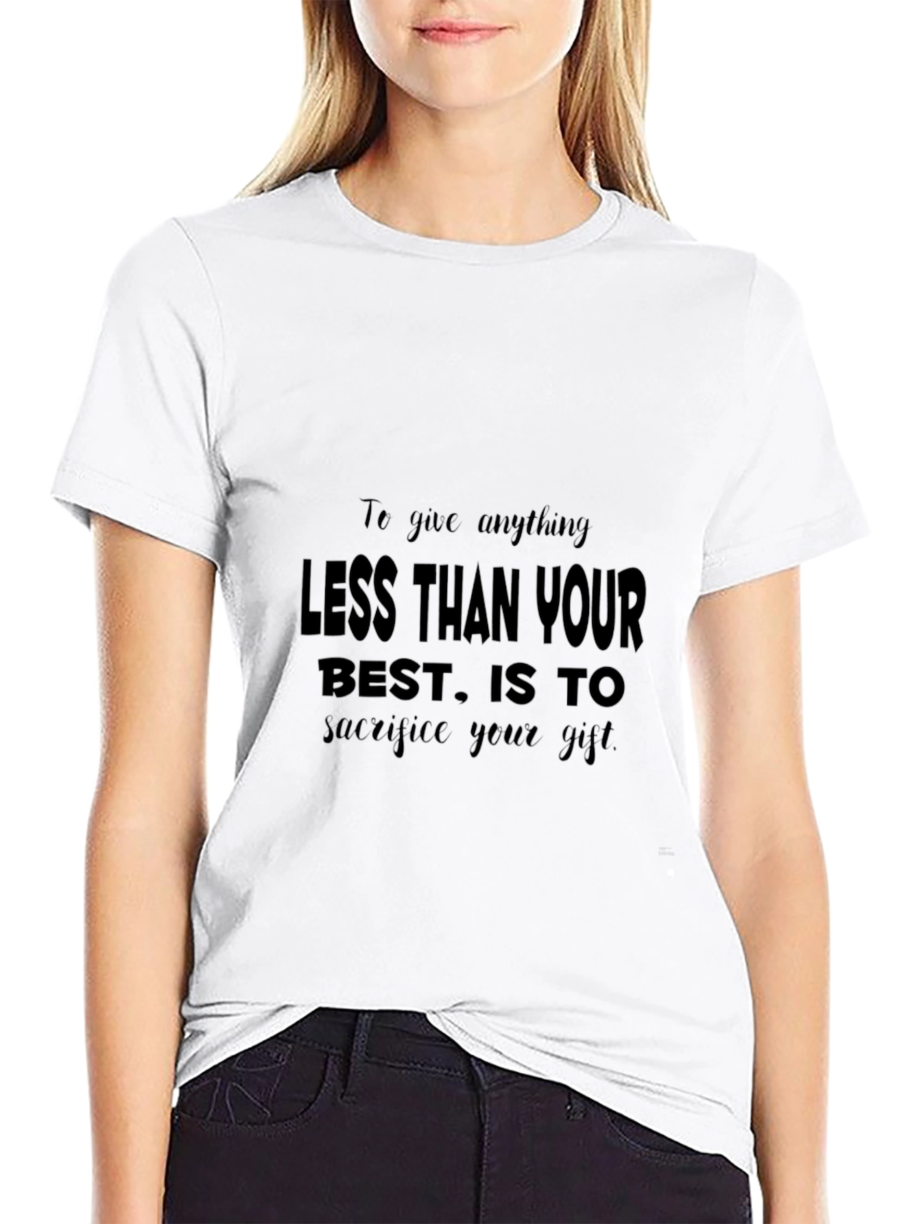 Motivational Black Graphic T-Shirt - Give Your Best