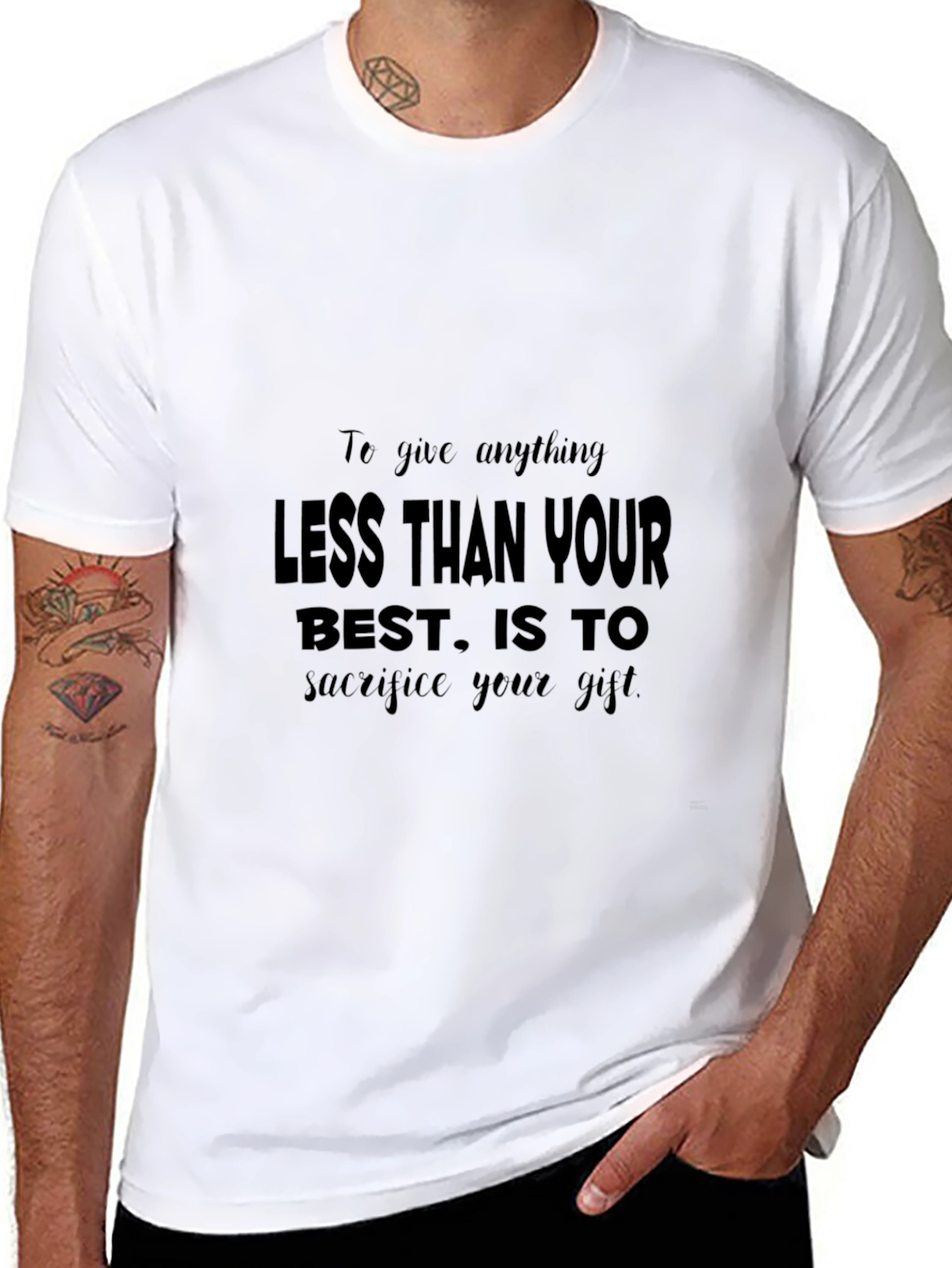 Motivational Black Graphic T-Shirt - Give Your Best