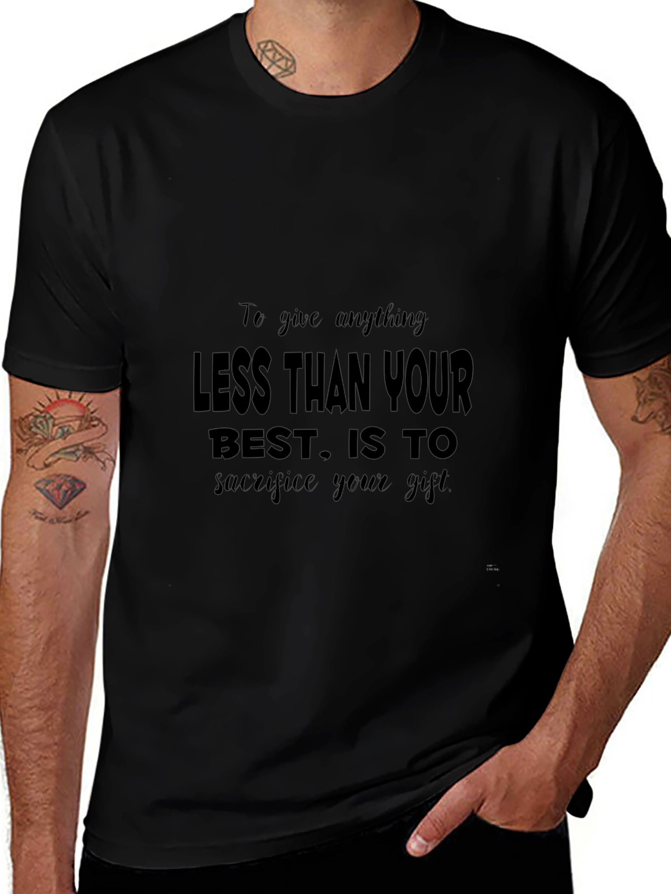 Motivational Black Graphic T-Shirt - Give Your Best