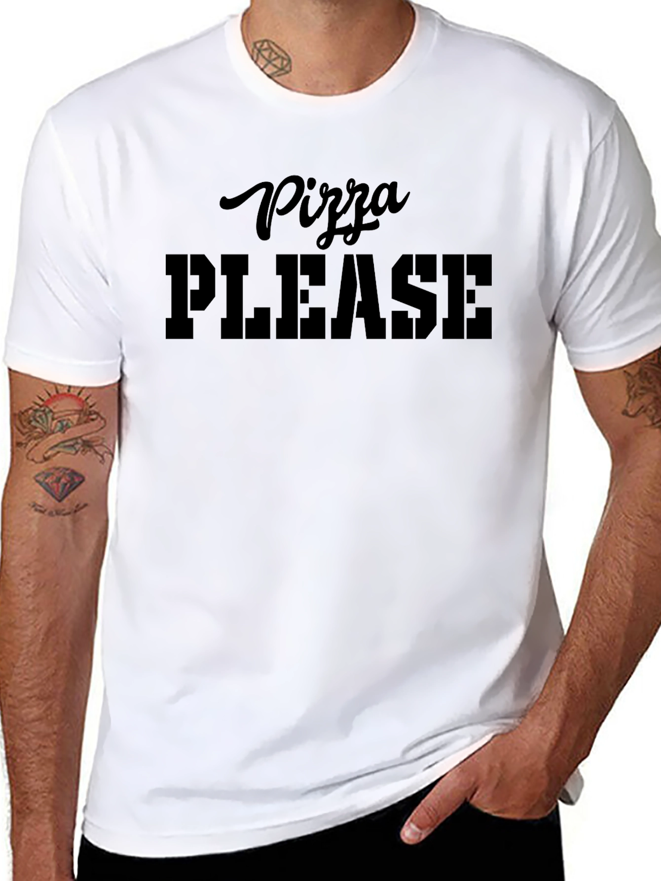 Pizza Please T-Shirt - Black Graphic Tee