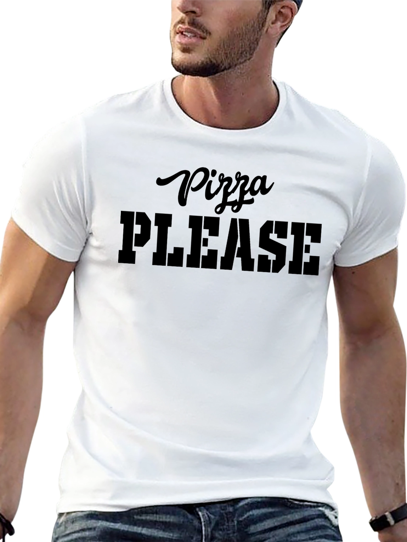 Pizza Please T-Shirt - Black Graphic Tee