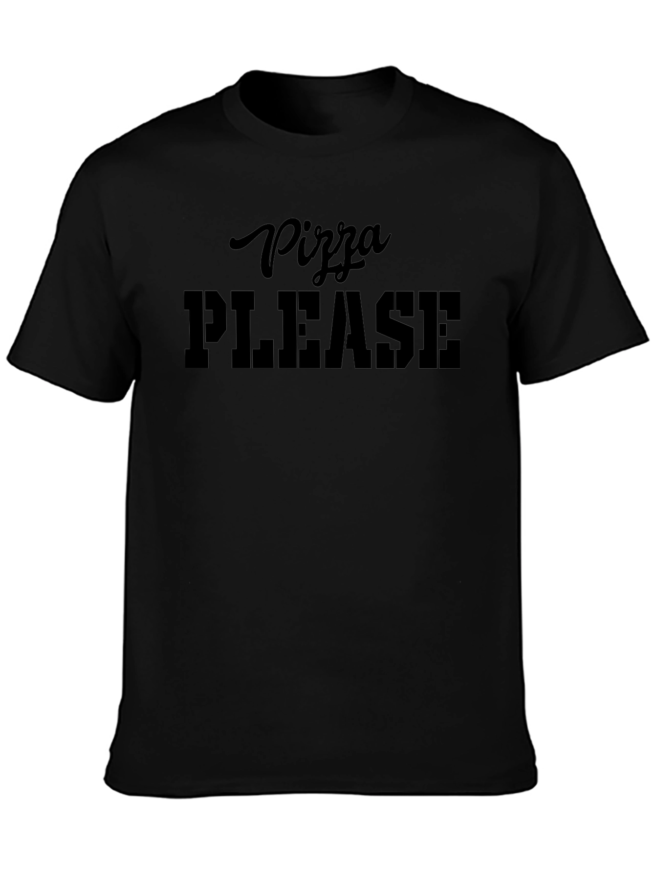 Pizza Please T-Shirt - Black Graphic Tee