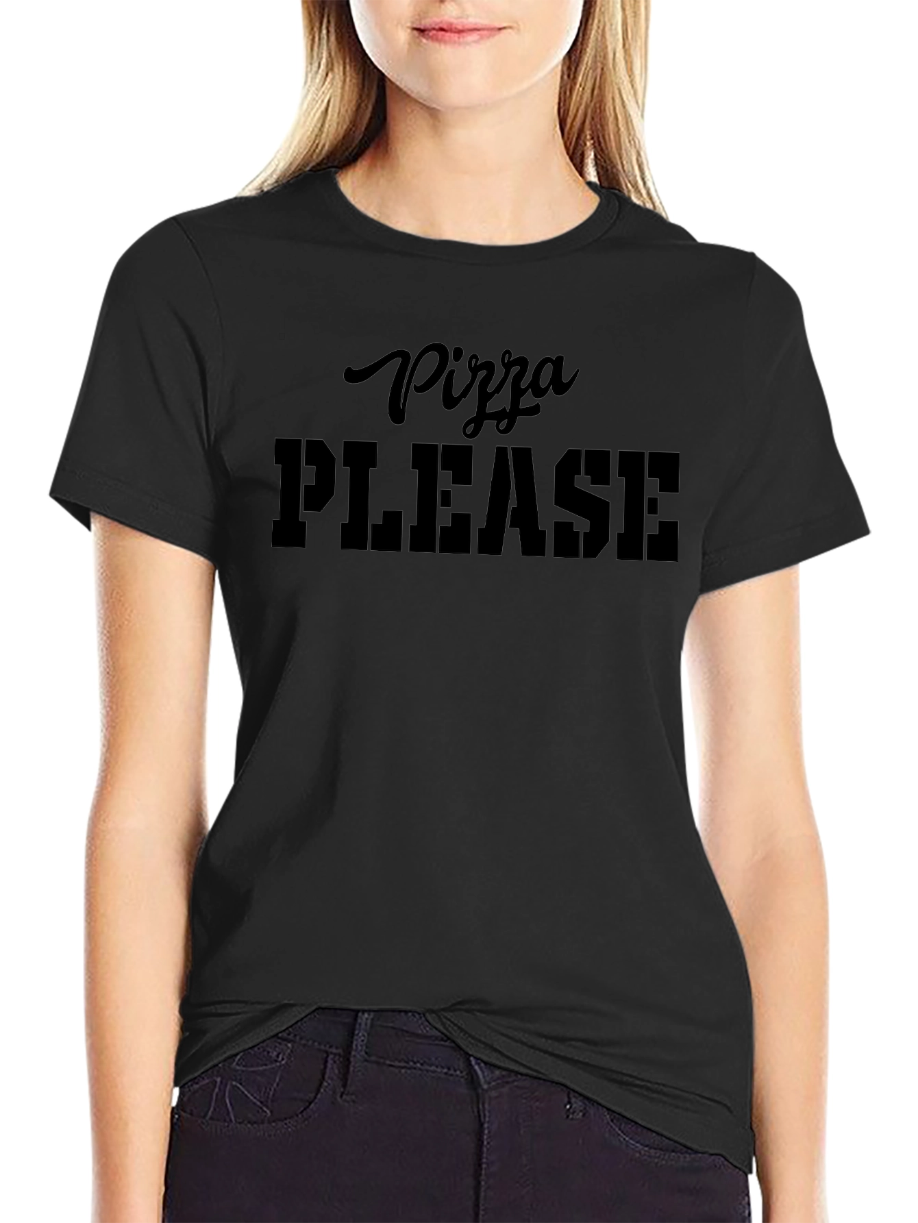 Pizza Please T-Shirt - Black Graphic Tee