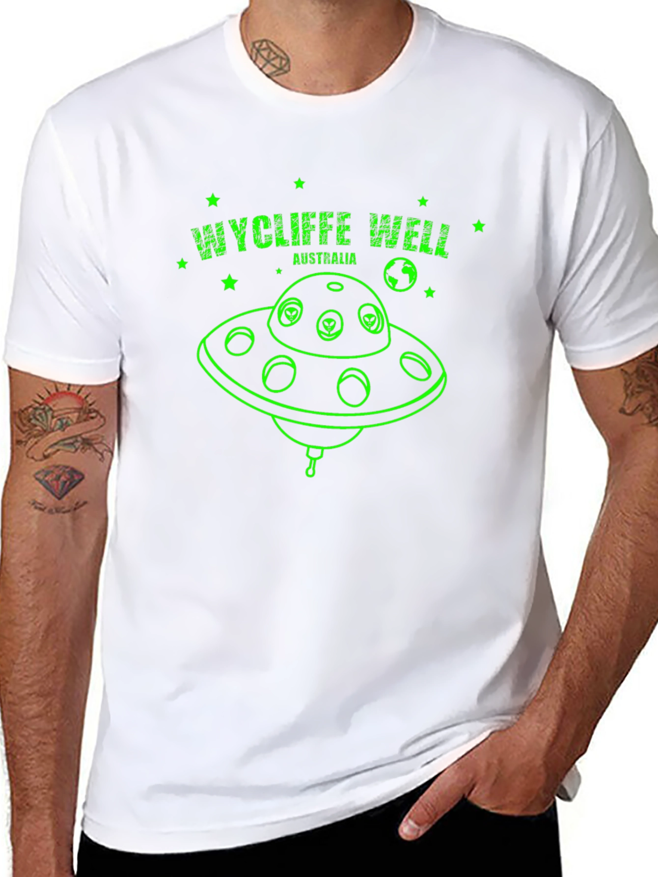 Wycliffe Well Alien UFO Graphic T-Shirt
