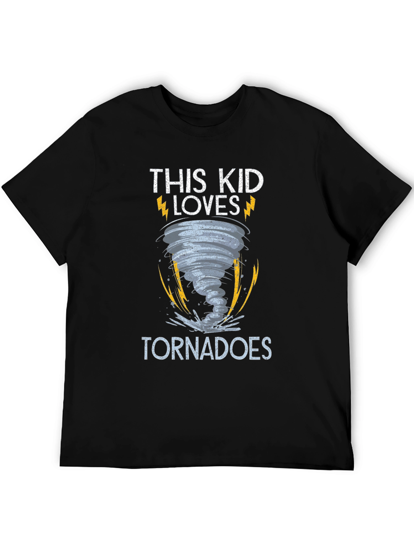 This Kid Loves Tornadoes Black T-Shirt