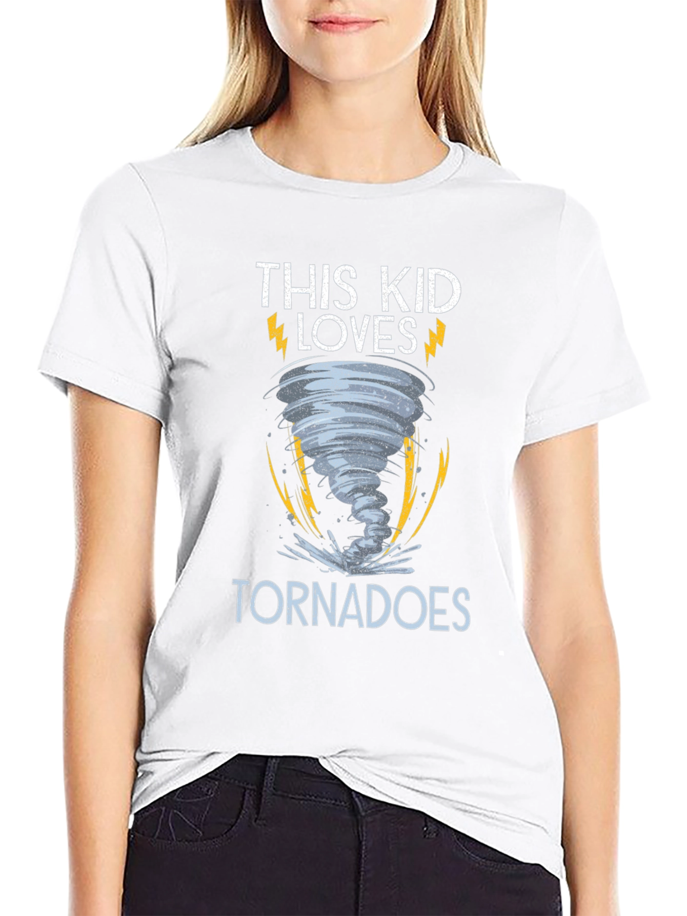 This Kid Loves Tornadoes Black T-Shirt