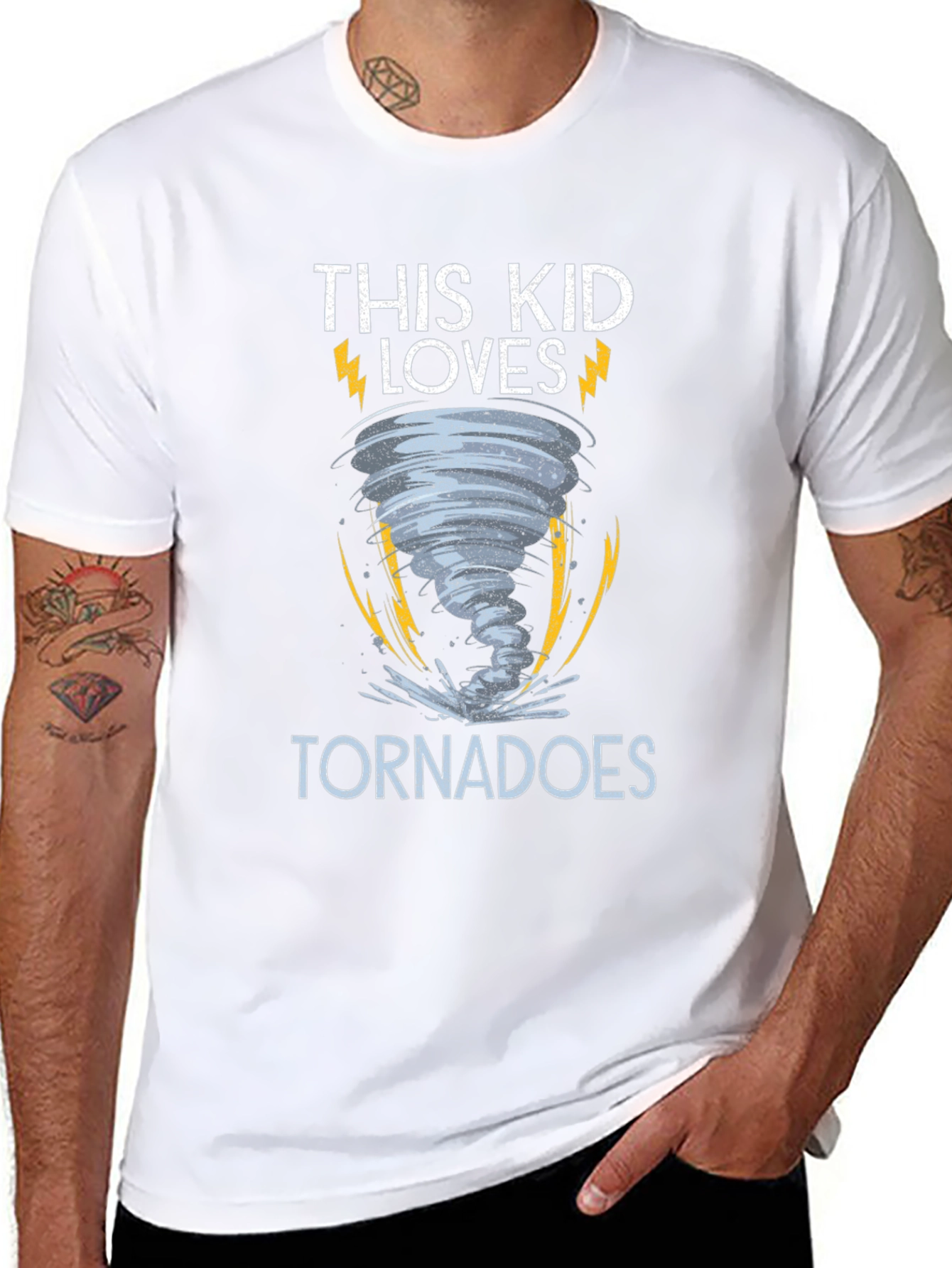 This Kid Loves Tornadoes Black T-Shirt