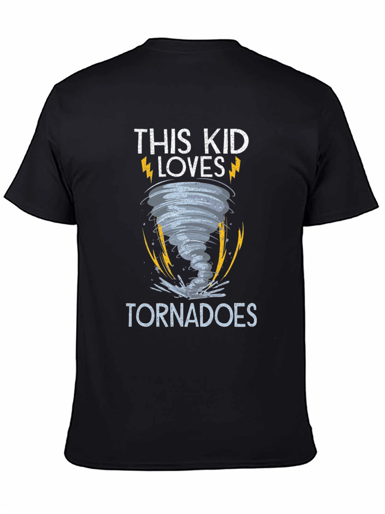 This Kid Loves Tornadoes Black T-Shirt