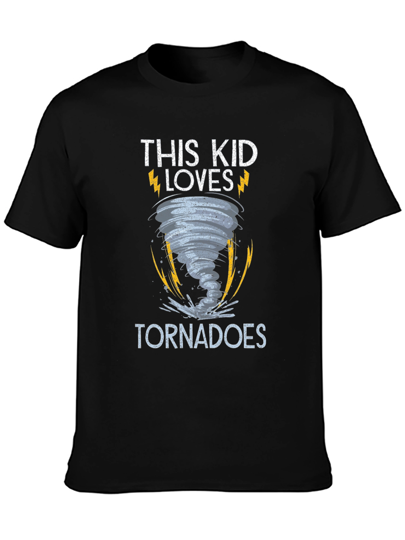 This Kid Loves Tornadoes Black T-Shirt