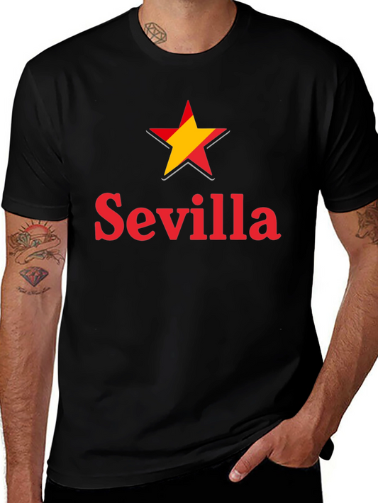 Sevilla Spain Star Graphic T-Shirt - Casual Wear