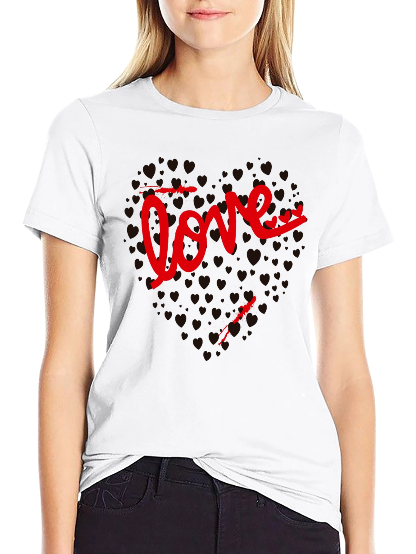 Love Heart Valentines Day Graphic T-Shirt