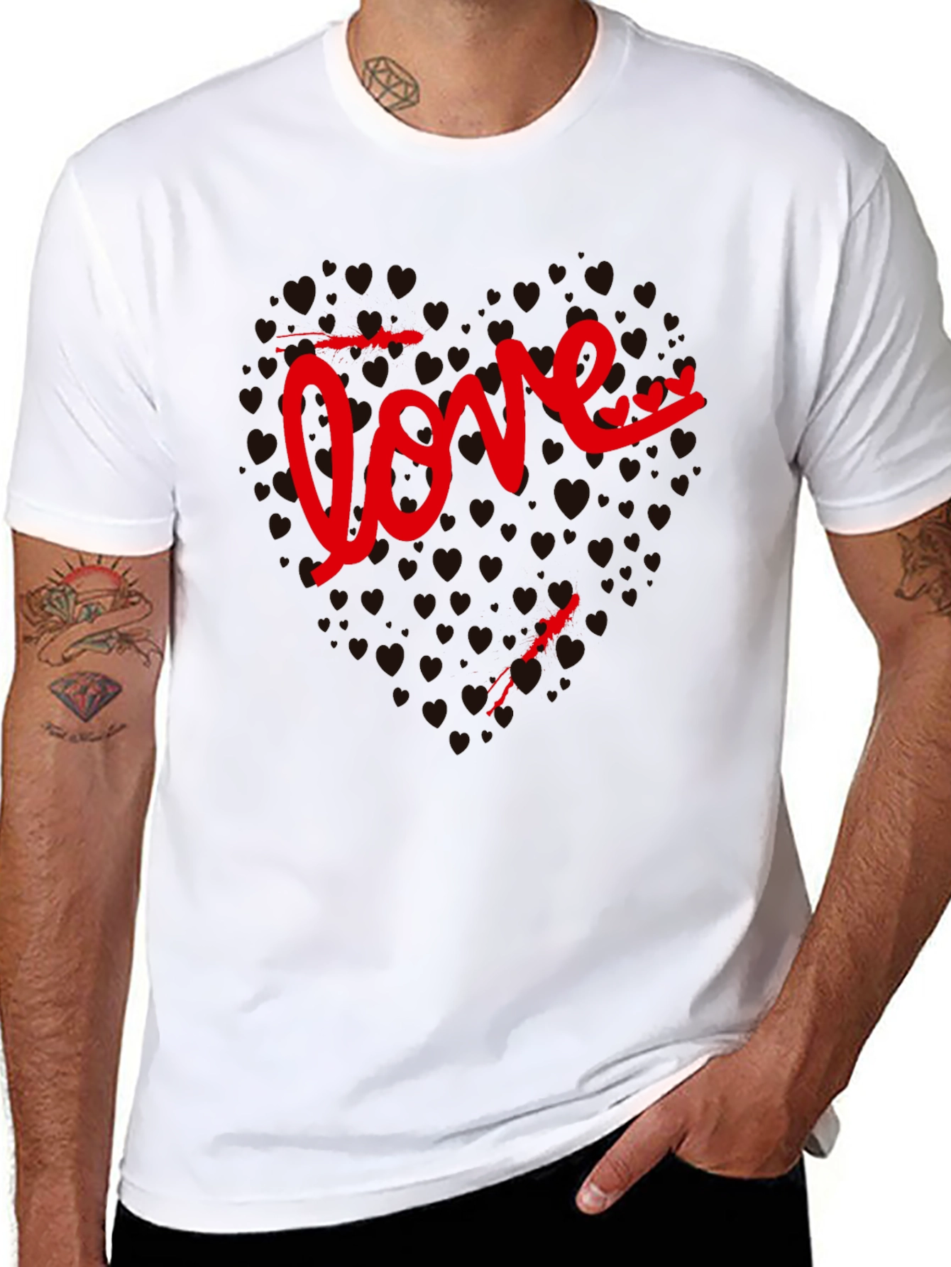 Love Heart Valentines Day Graphic T-Shirt