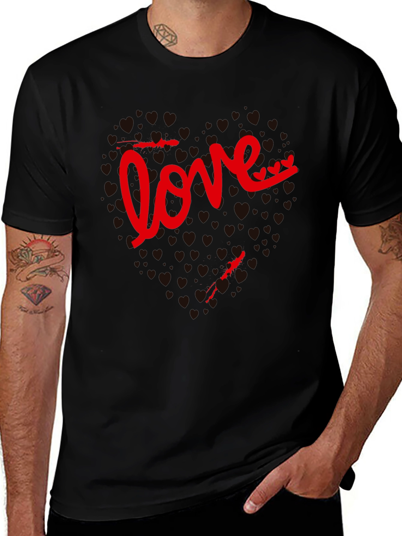 Love Heart Valentines Day Graphic T-Shirt