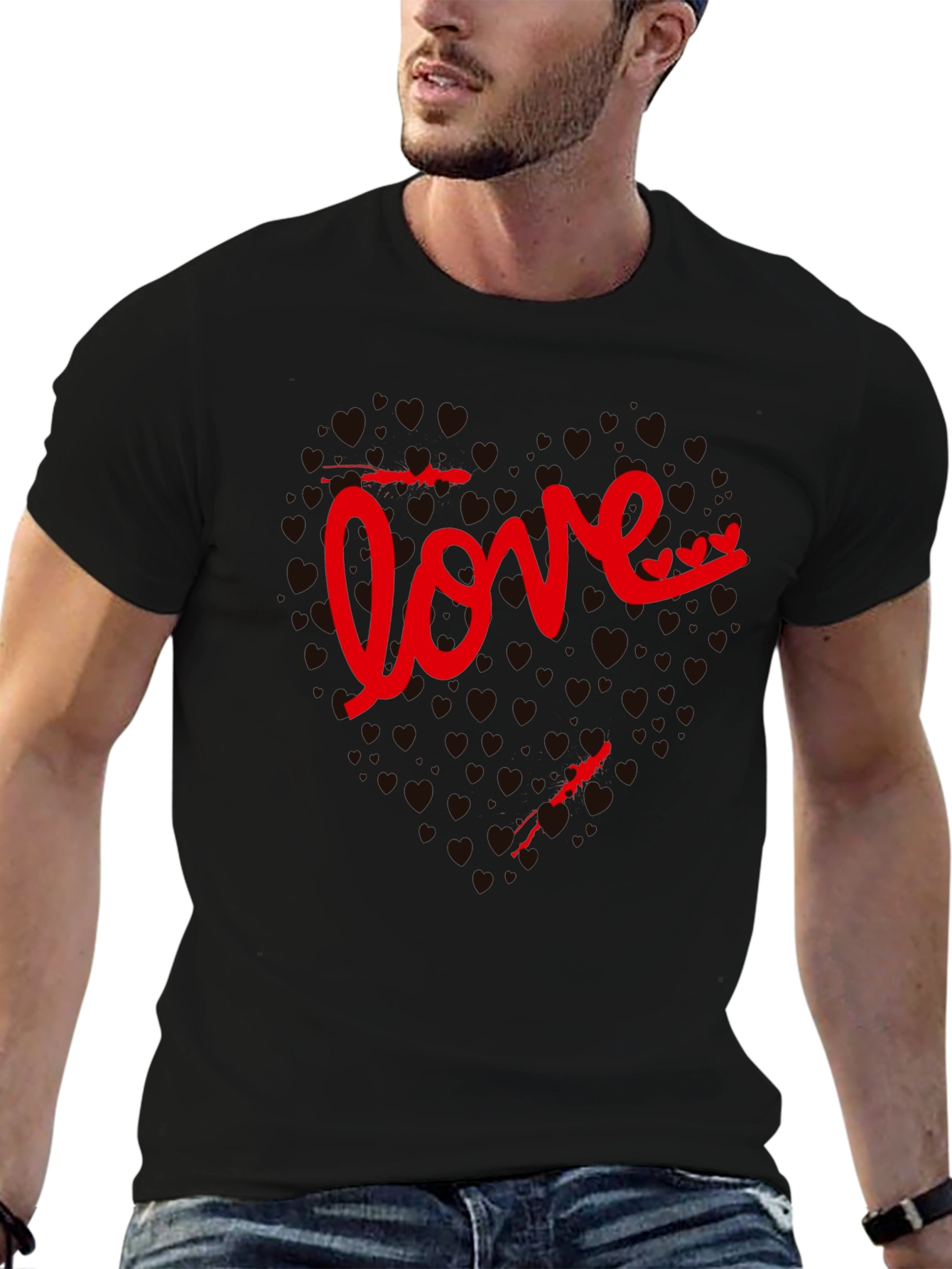 Love Heart Valentines Day Graphic T-Shirt