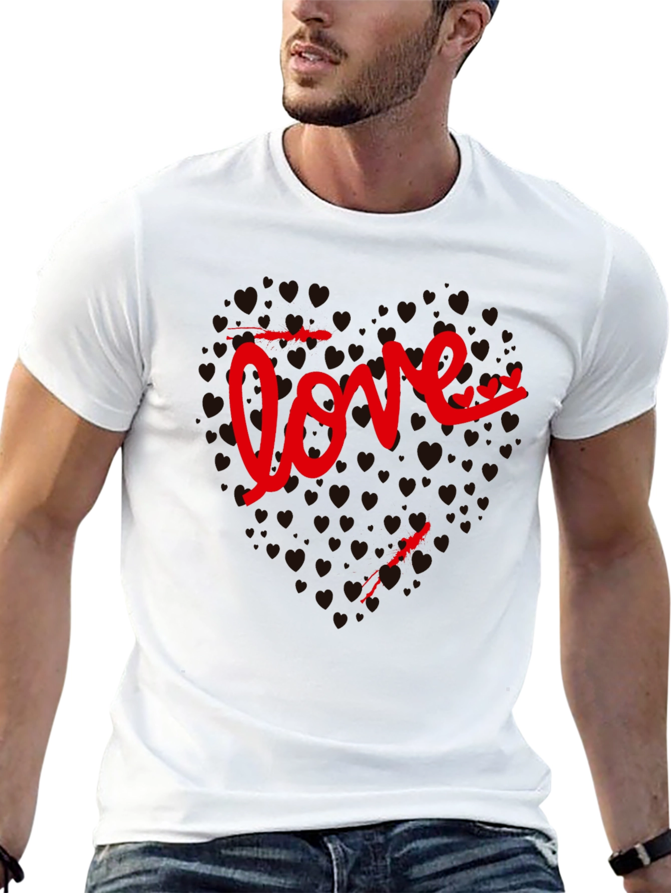 Love Heart Valentines Day Graphic T-Shirt