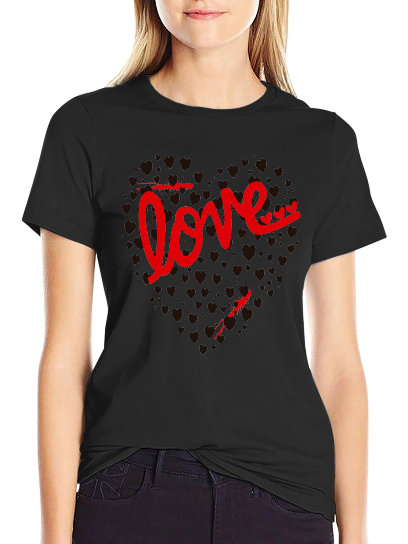 Love Heart Valentines Day Graphic T-Shirt
