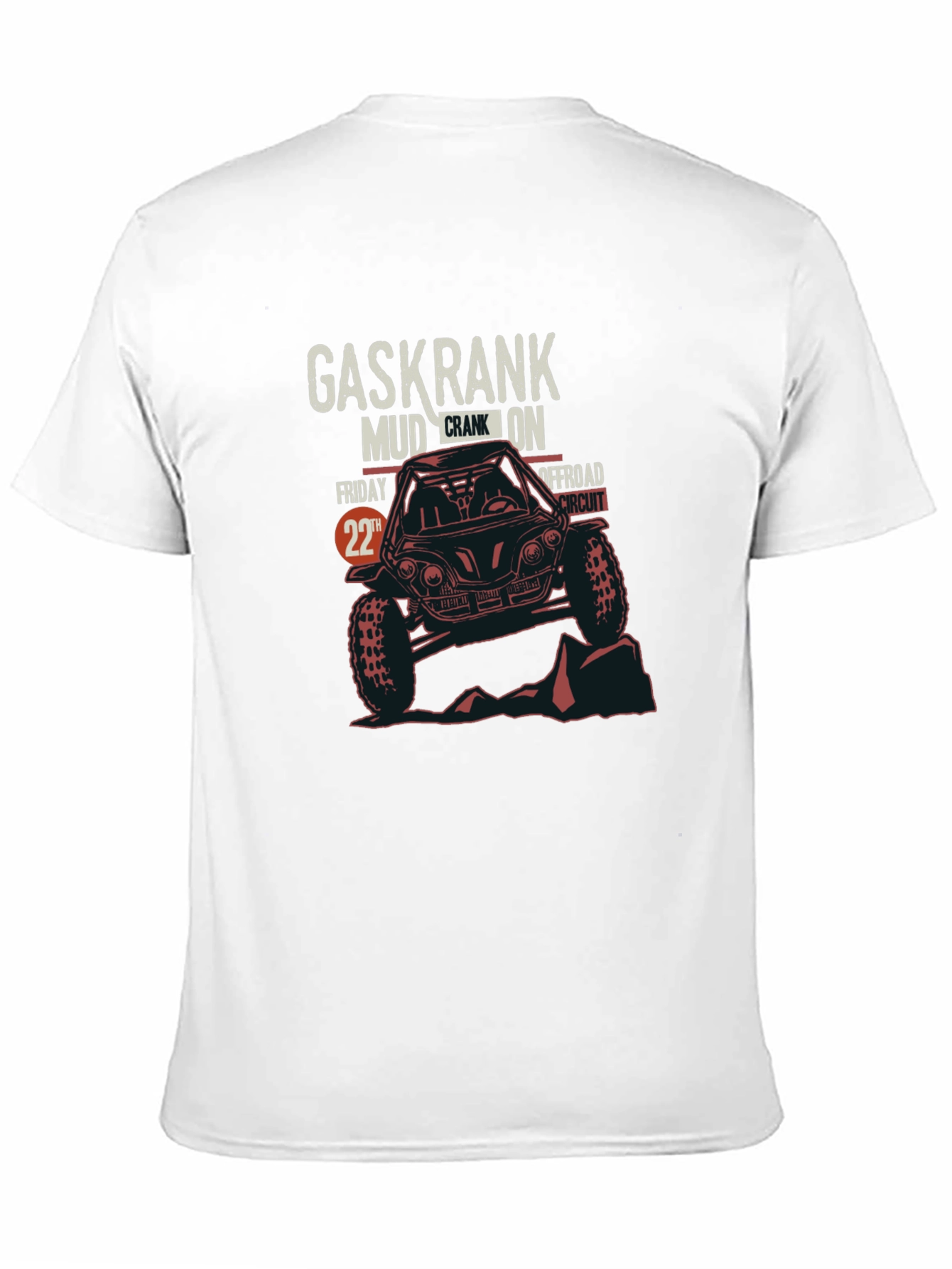 Gaskrank Mud Crank On Offroad Circuit Black T-Shirt
