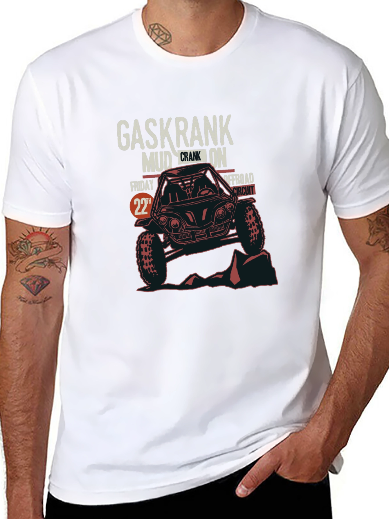 Gaskrank Mud Crank On Offroad Circuit Black T-Shirt