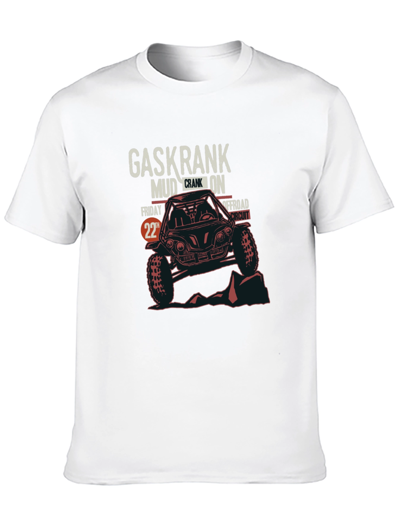 Gaskrank Mud Crank On Offroad Circuit Black T-Shirt