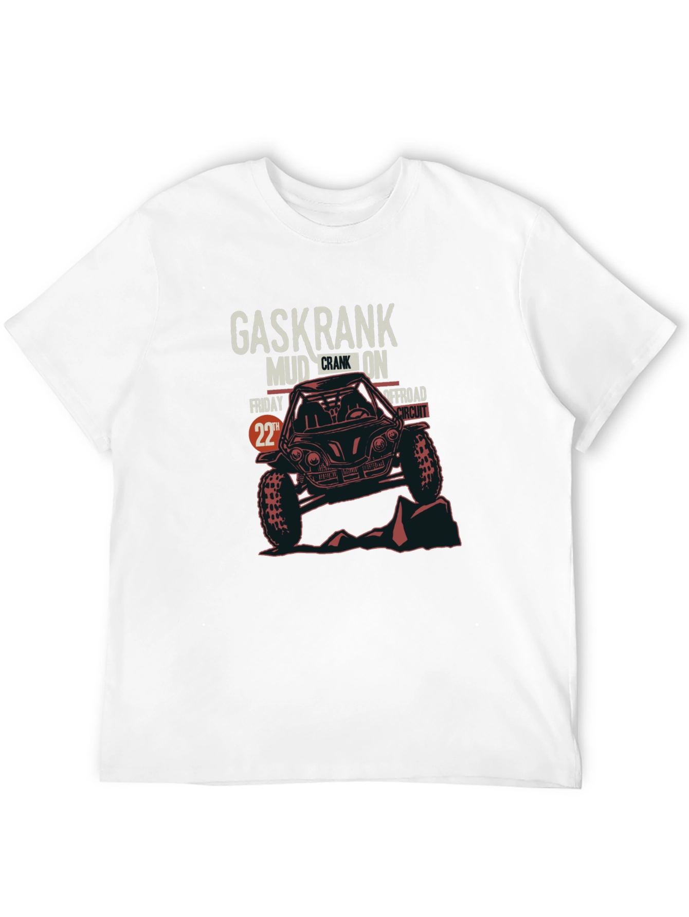 Gaskrank Mud Crank On Offroad Circuit Black T-Shirt
