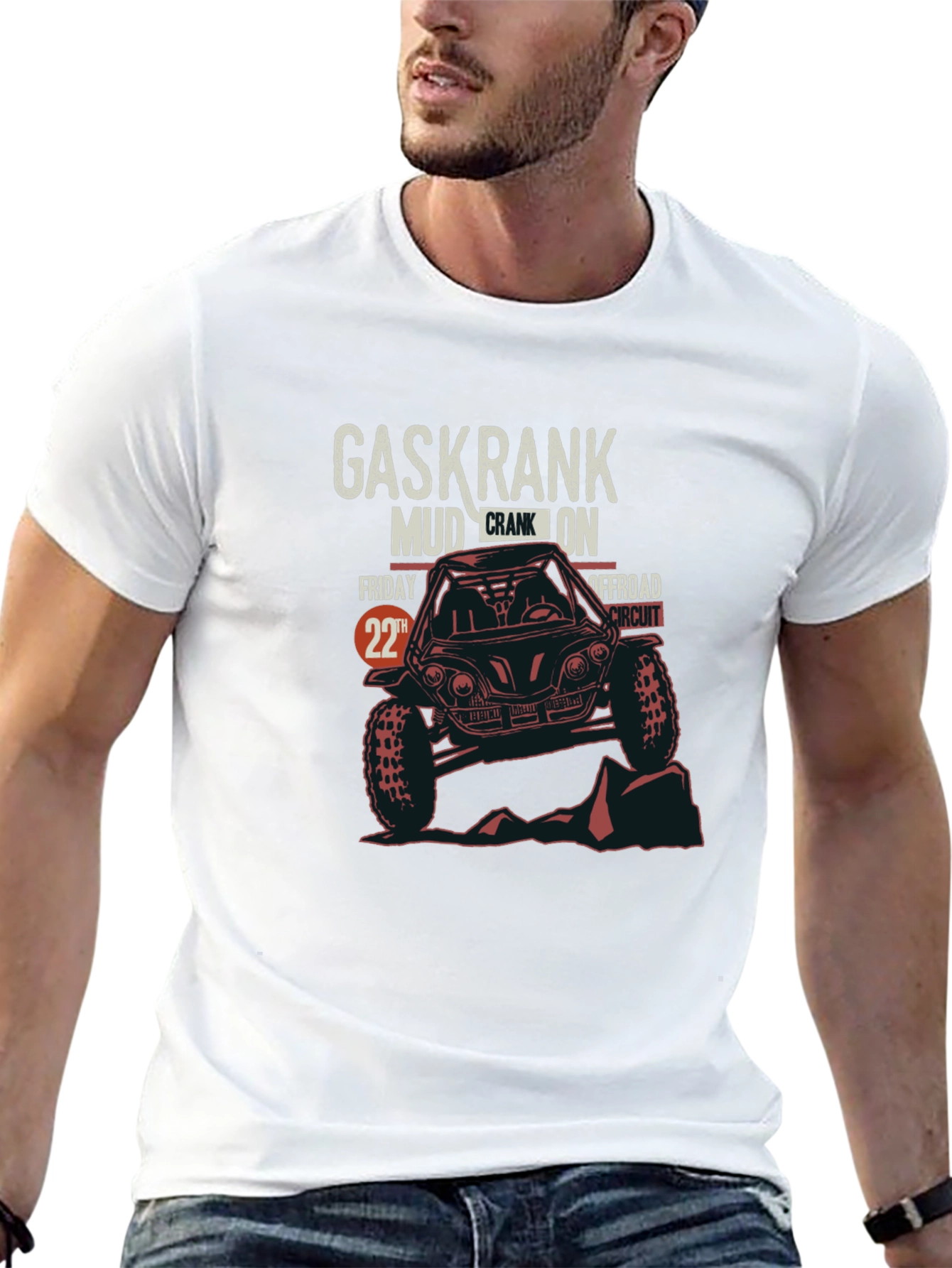 Gaskrank Mud Crank On Offroad Circuit Black T-Shirt