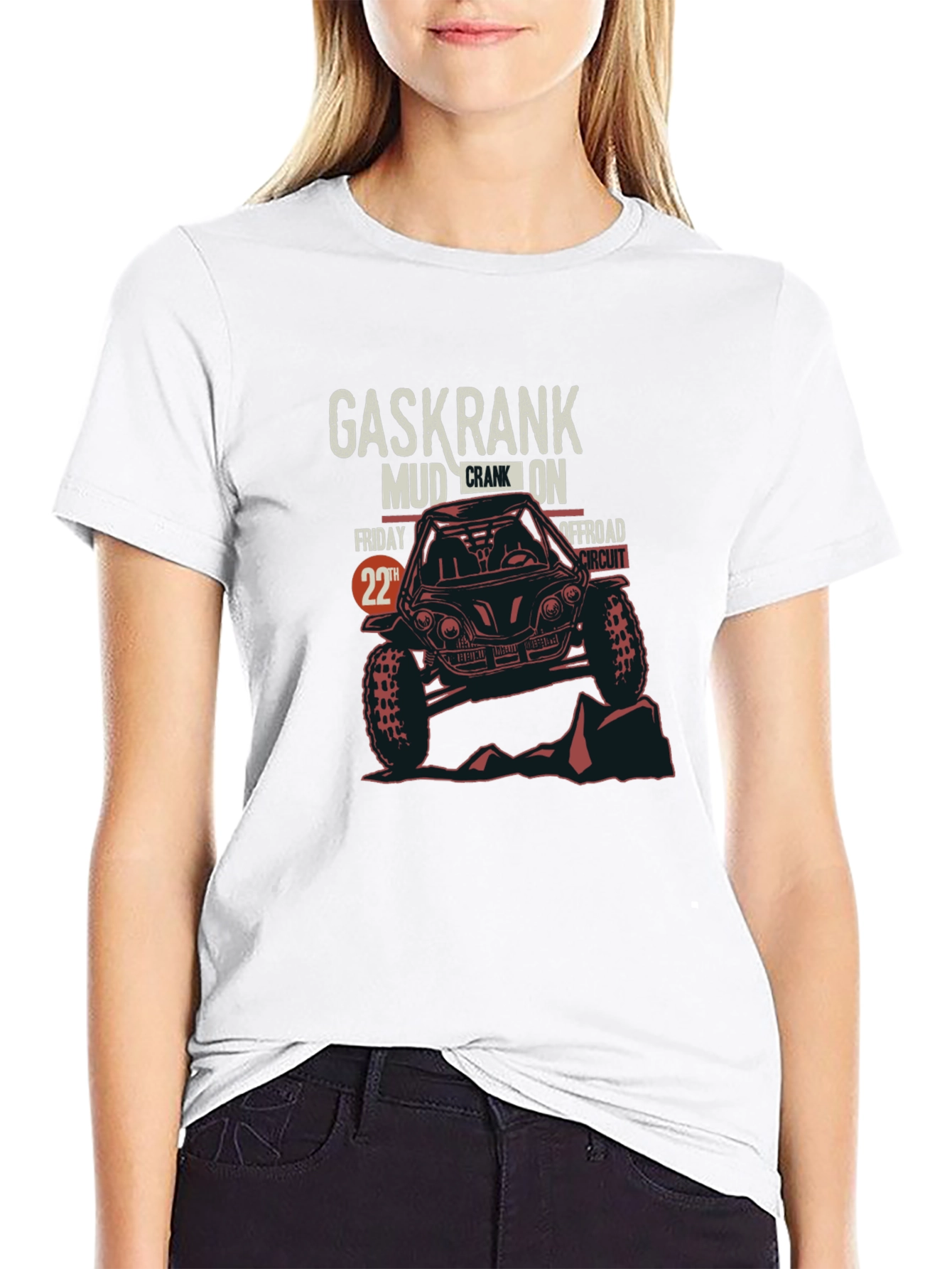 Gaskrank Mud Crank On Offroad Circuit Black T-Shirt