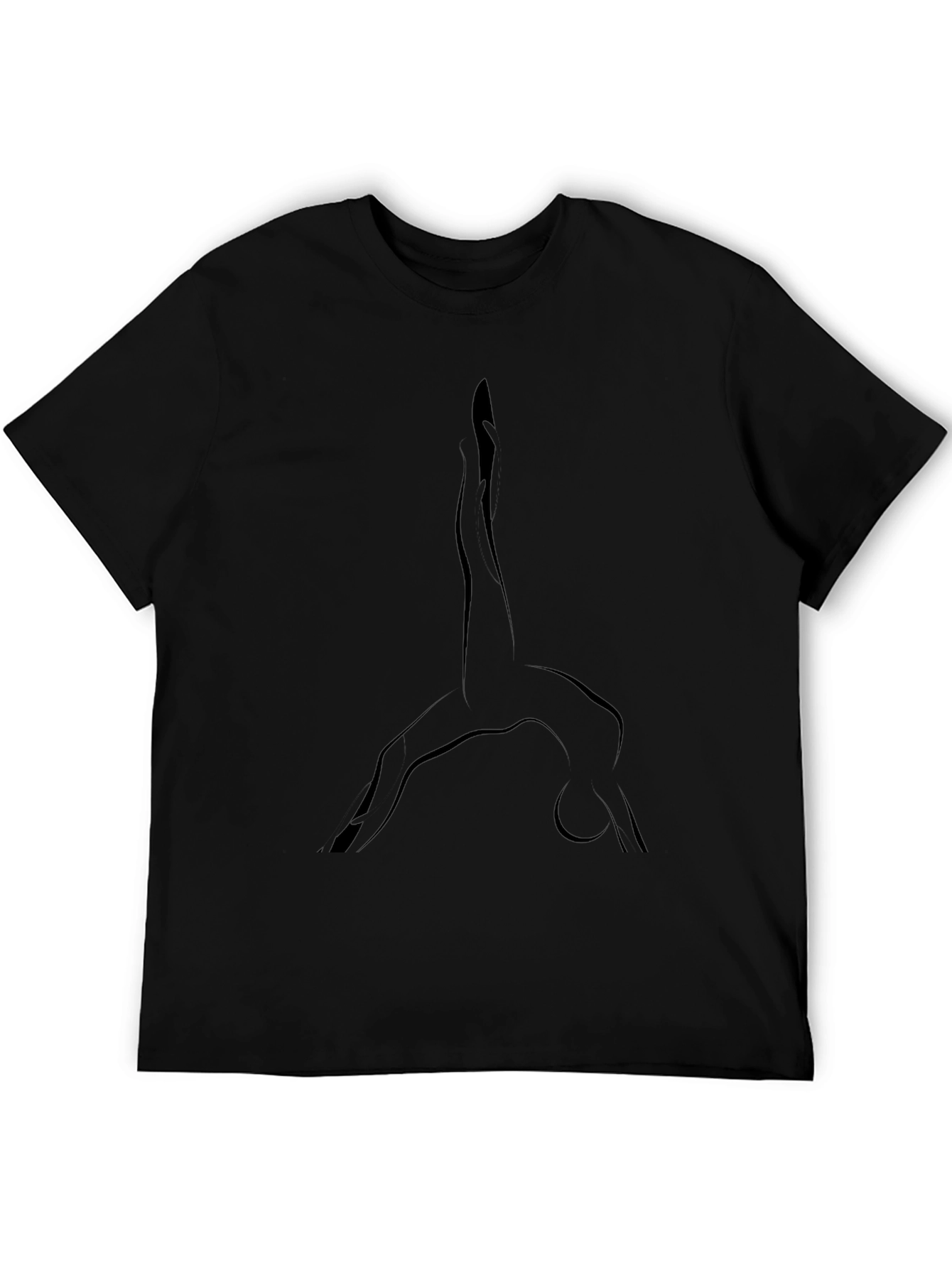 Mens Black Yoga Silhouette Tee